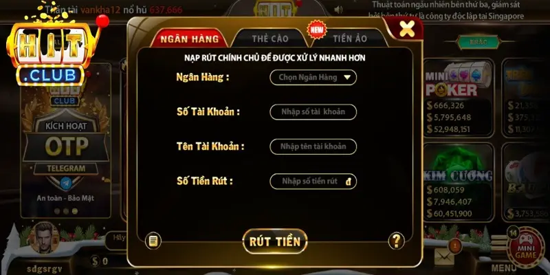 Các bước rút tiền chi tiết tại HITCLUB Các bước rút tiền chi tiết tại HITCLUB