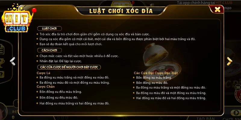 Quy tắc của tựa game xóc đĩa trực tuyến HITCLUB Quy tắc của tựa game xóc đĩa trực tuyến HITCLUB